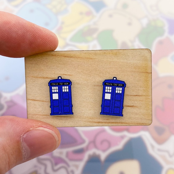 Police Box Stud Earrings