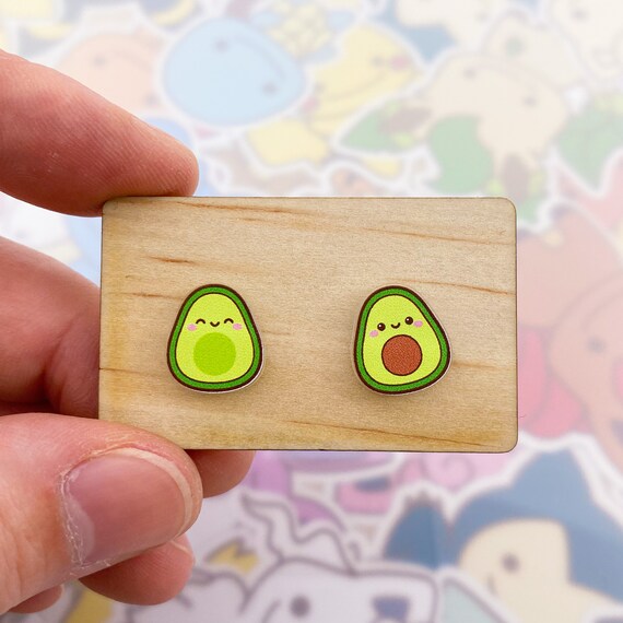 Avocado Stud Earrings - Etsy