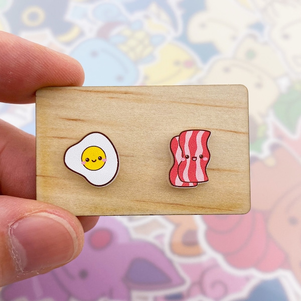 Egg & Bacon Stud Earrings