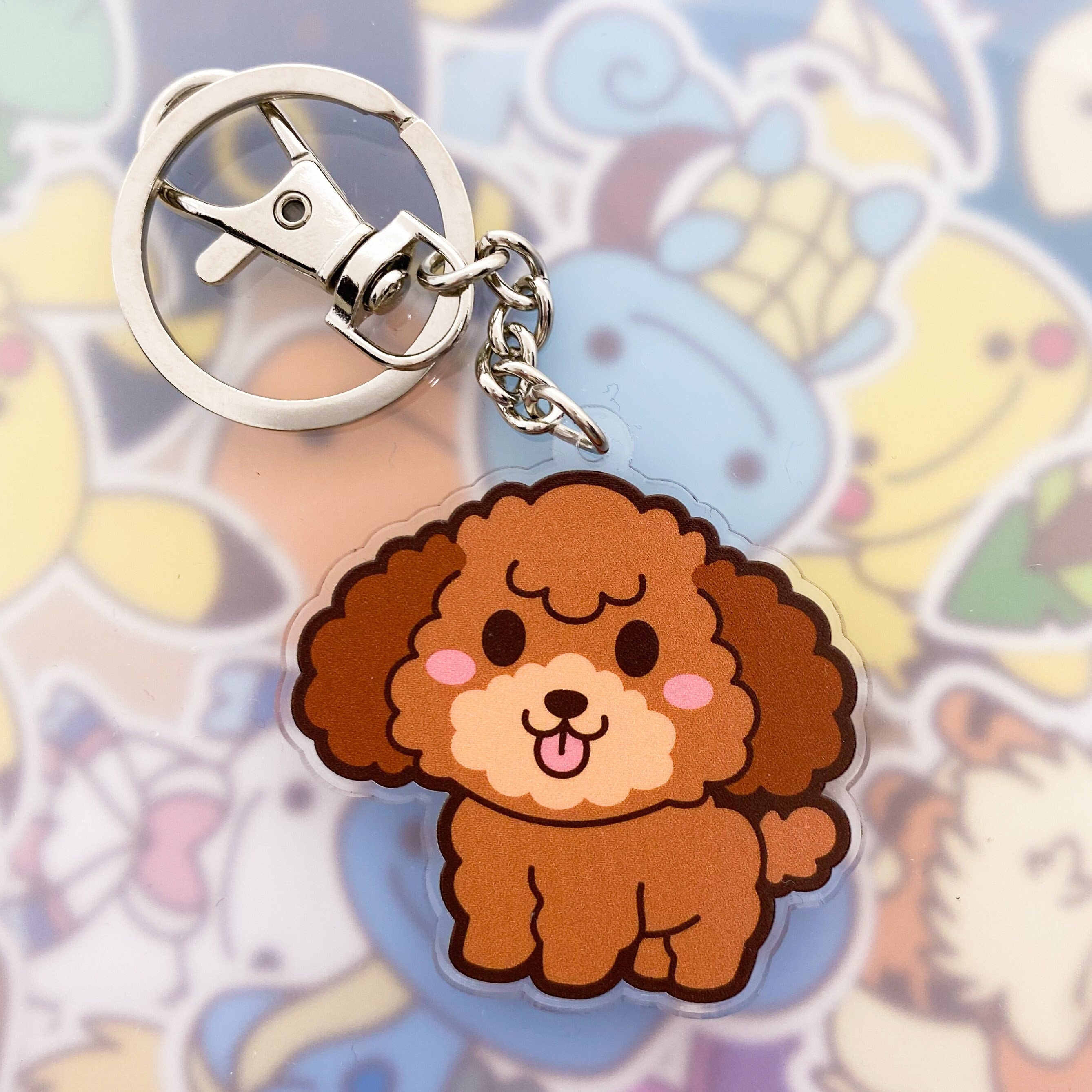  Toy Poodle Genuiine Leather Animal/Dog Bag Charm/Keychain  *VANCA* Handmade in Japan : Key Tags And Chains : Office Products