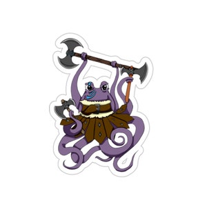Die-Cut DnD Barbarian Octopus Stickers