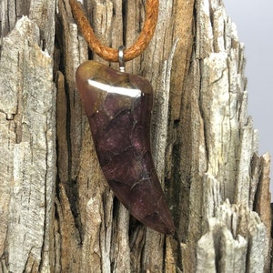 Wolf Fang Necklace, Resin And Wasp Nest Pendant, Statement Piece