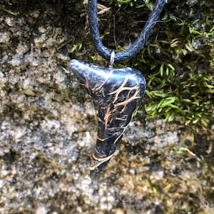Hand Carved Resin Shark Tooth, Adjustable Waxed Cotton Cord