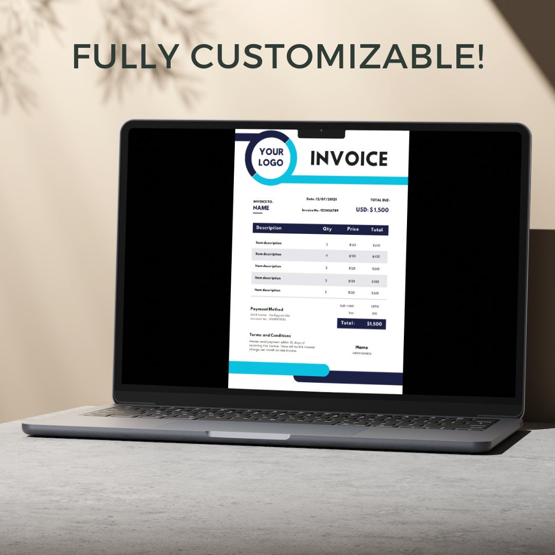 Invoice Template - Bold - Etsy