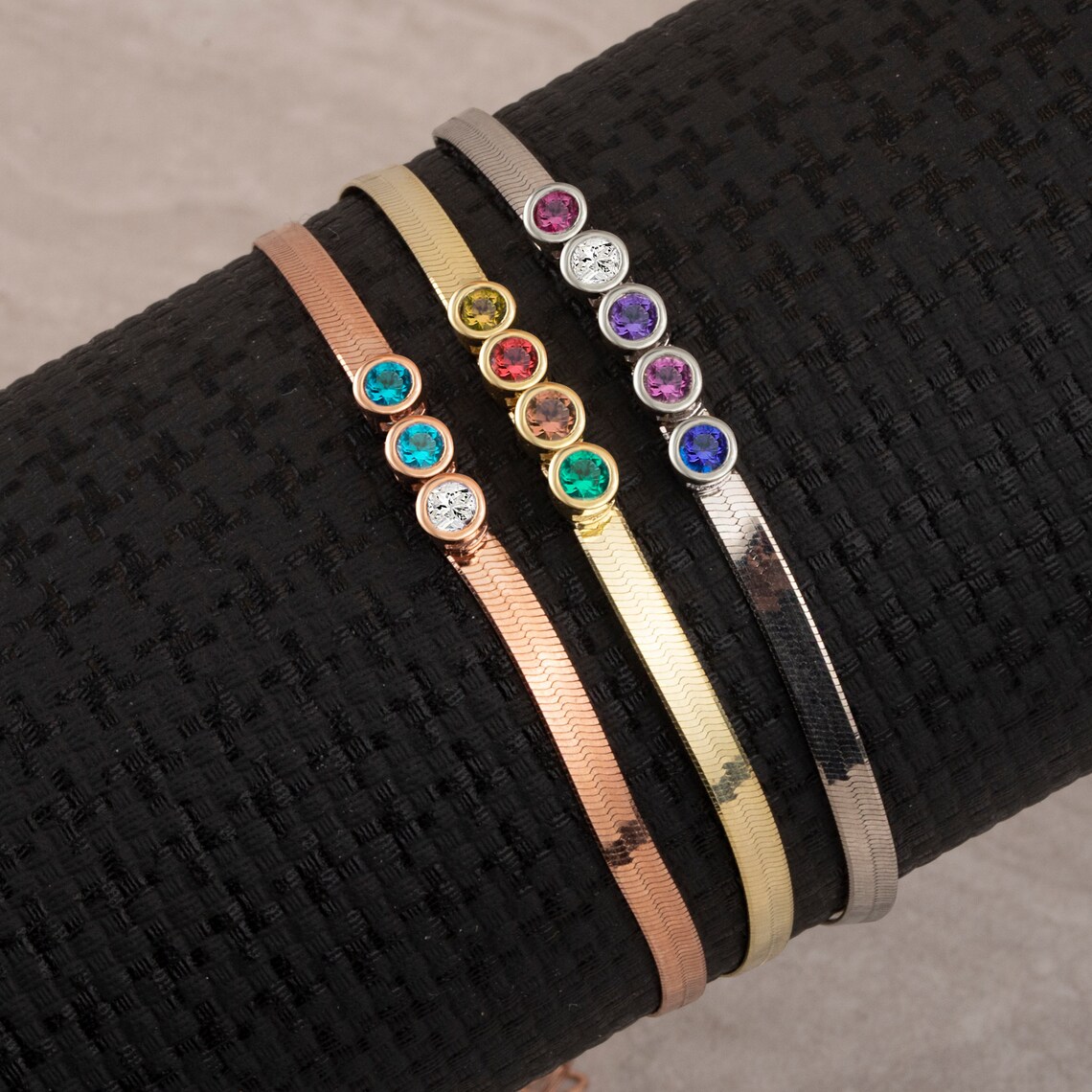 Birthstone Bracelet Family Bracelet Multiple Birthstone Etsy