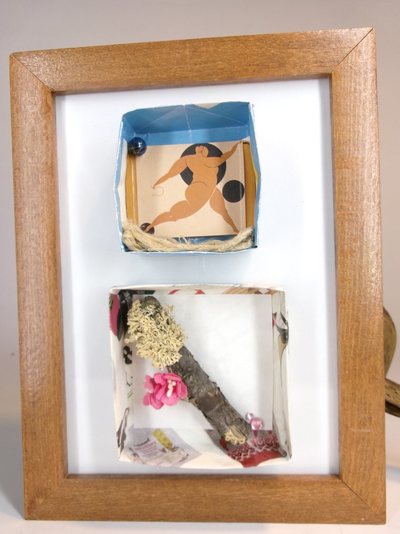 Combi1 17 Miniature Framed Paper Art Diorama Origami Mixed Media
