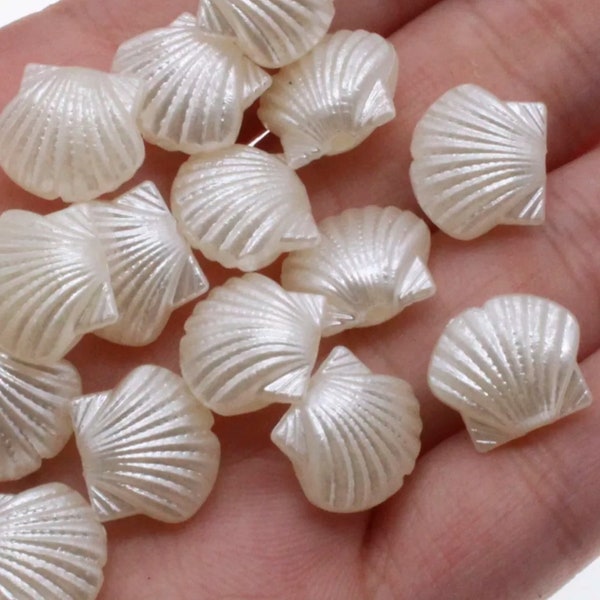 100pcs Shell Acrylic Beads, 13mm Imitation Pearl Beads, Necklace, Bracelet Beads, DIY Jewelry, Beads Supplies, Gift