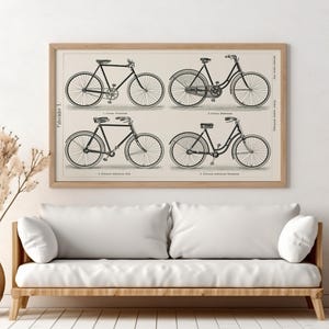 Vintage Bicycles - Art Print - Instant Download Printable Digital Wall Art Trendy Poster Graphics Home Decor Eclectic Print Sports Cycling