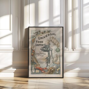 Vintage Food Chopper Ad Print Instant Download Printable Digital Wall Art Trendy Poster Graphics Home Decor Eclectic Print