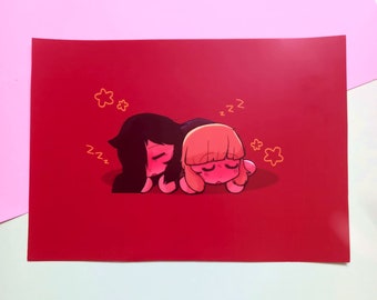 Tomoko Kuroki and Yu Naruse A5 Art Print Watamote - Etsy