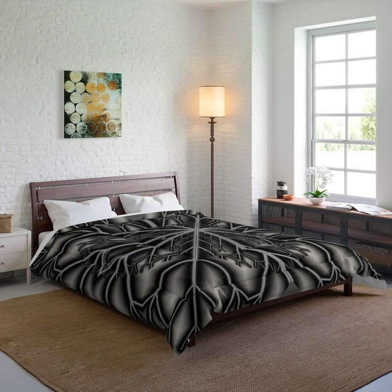 Silver and Black Comforter