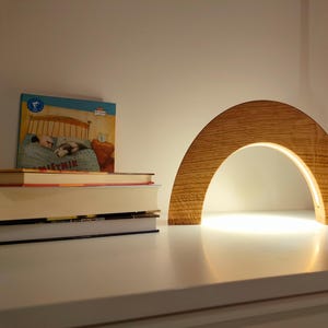 Oak bedside lamp