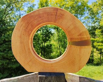 Wooden oak bedside lamp