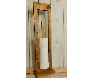 Wooden toilet paper holder