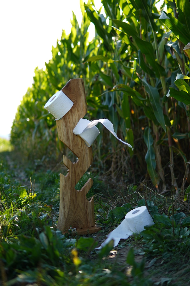 Oak Wood Toilet Roll Holder Etsy