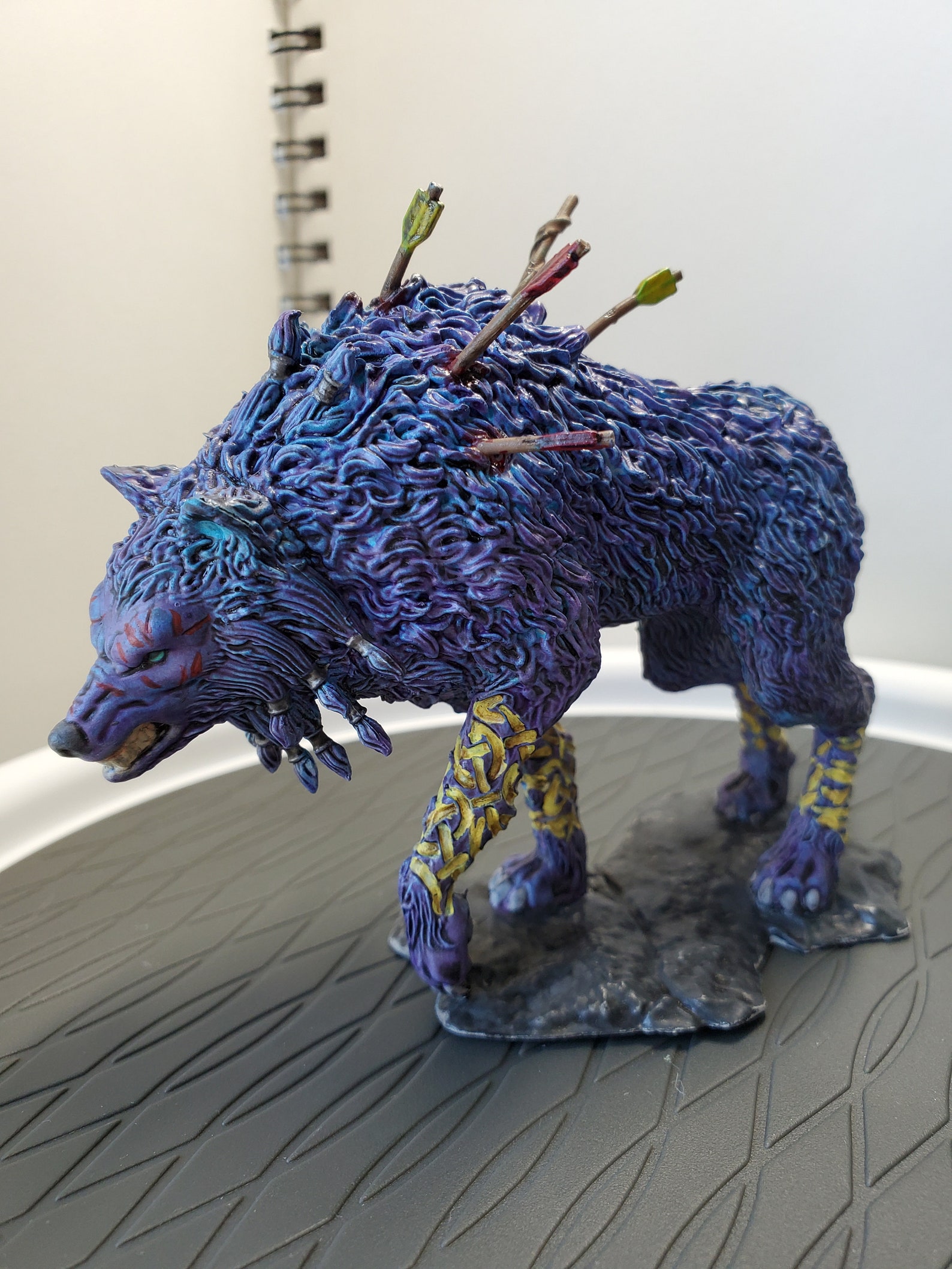 painted wolf figurines