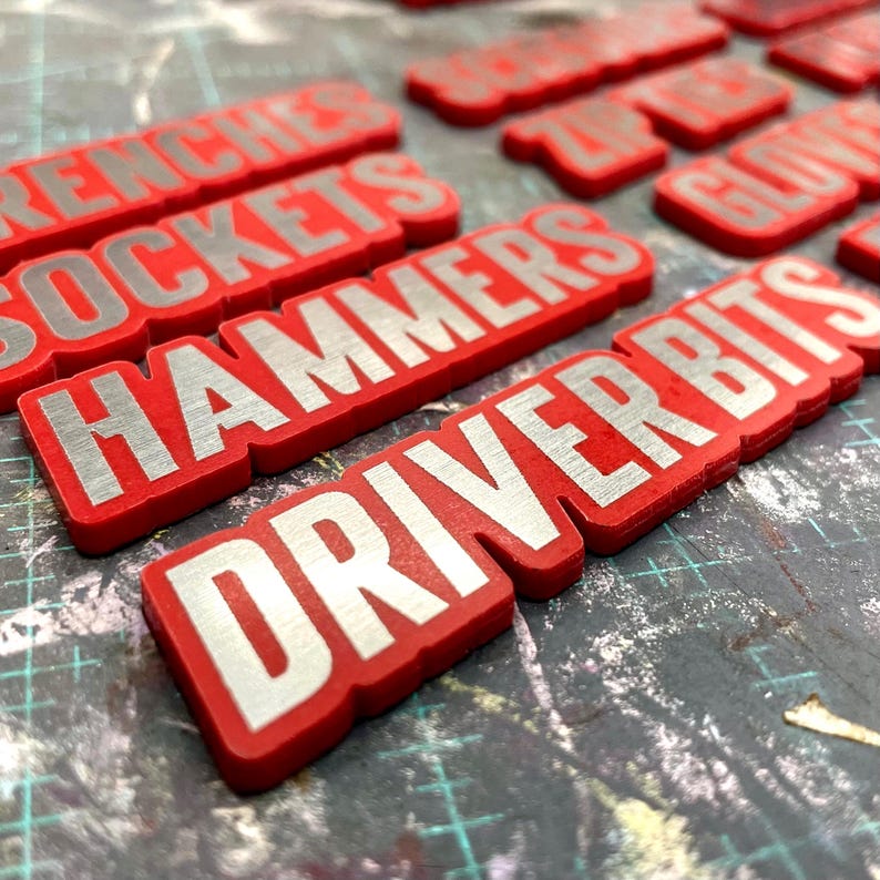 Custom Toolbox Labels | 1-24 Pack Engraved Acrylic Tags | Durable ...