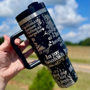 Personalized 40oz Book Lover Tumbler | Custom Engraved Insulated Cup | Reading Gift | Bookish Quote Tumbler | Book Nerd Drinkware
