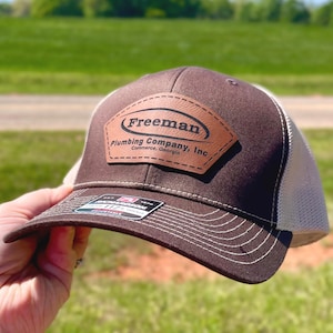 Custom Engraved Leatherette Patch Snapback Hat | Business Logo | Gift for Dad | Groomsmen Gift | Premium Quality | Company Branding