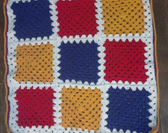 Red Yellow and Blue Lap Blanket / Newborn Blanket