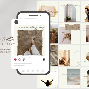 30 Bible Affirmation Instagram Post Customizable Canva Template Instagram Post Christian Instagram Post Done For You Positive Affirmations