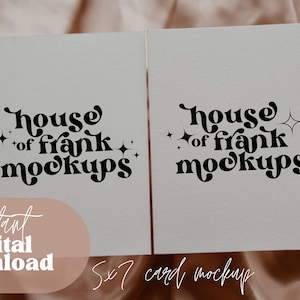 5x7 Karten Mockup, Vorder- und Rückseite Karten Mockup, Boho Karten Mockup, Karten Mockup für Print on Demand, Karten Mockup für Kartenvorlagen, Sofort