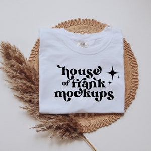 White Comfort Colors Mockup, Flat Lay Mockup, White TShirt Mockup, Mockup for Templates, Print on Demand Mockup, POD Comfort Colors Mockup