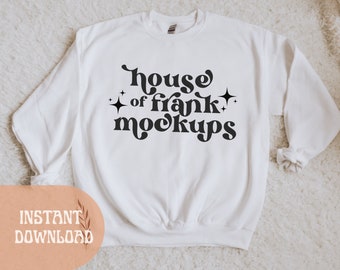 Sweatshirt Mock Up, White Sweatshirt Mockup, Gildan Mockup, White Gildan Sweatshirt Mockup, Sweater Mock Up, Mockup for Print on Demand