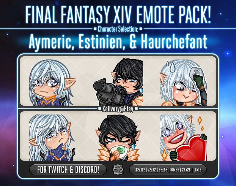 FFXIV Ishgardian Trio Emote Pack Etsy