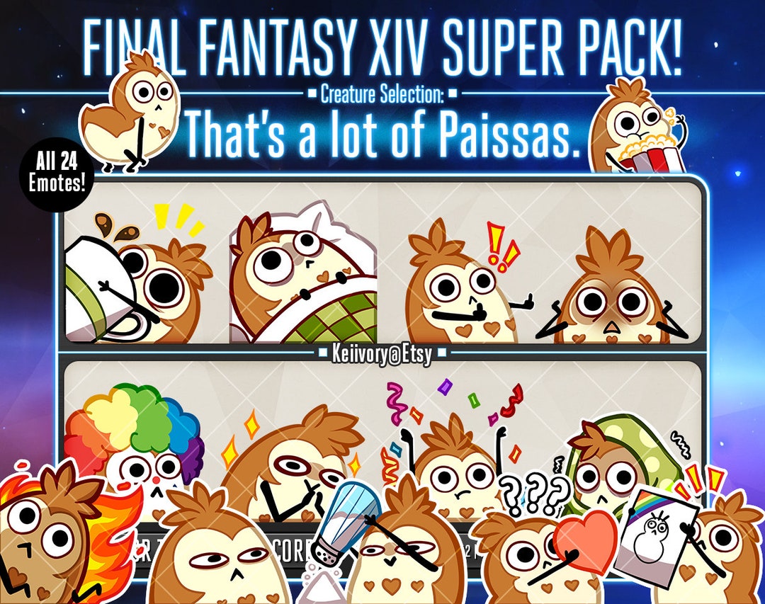 FFXIV That's a Lot of Paissas Emote Pack Etsy