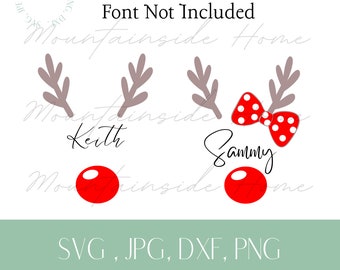 Reindeer face Svg | Reindeer Antlers svg | Girl Reindeer svg | Boy Reindeer svg | Christmas svg bundle | Reindeer svg bundle