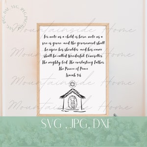 Pour nous, un enfant naît | Ésaïe 9:6 | | de signes de Noël Christian Svg | | de Noël chrétien Noël svg