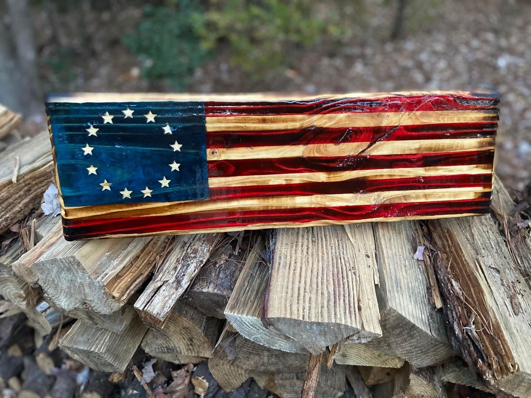 Betsy Ross Wood Mantle Flag Etsy