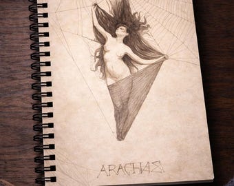 Arachne Sketch Journal | Dark Academia Gothic Mythology Notebook