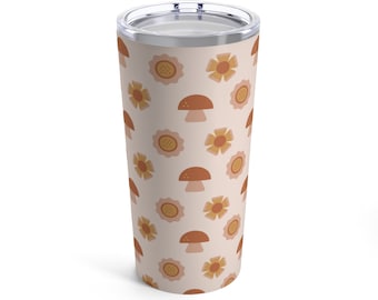 Gobelet rétro années 70 en forme de champignon, tasse à café isolée en acier inoxydable, 20 oz