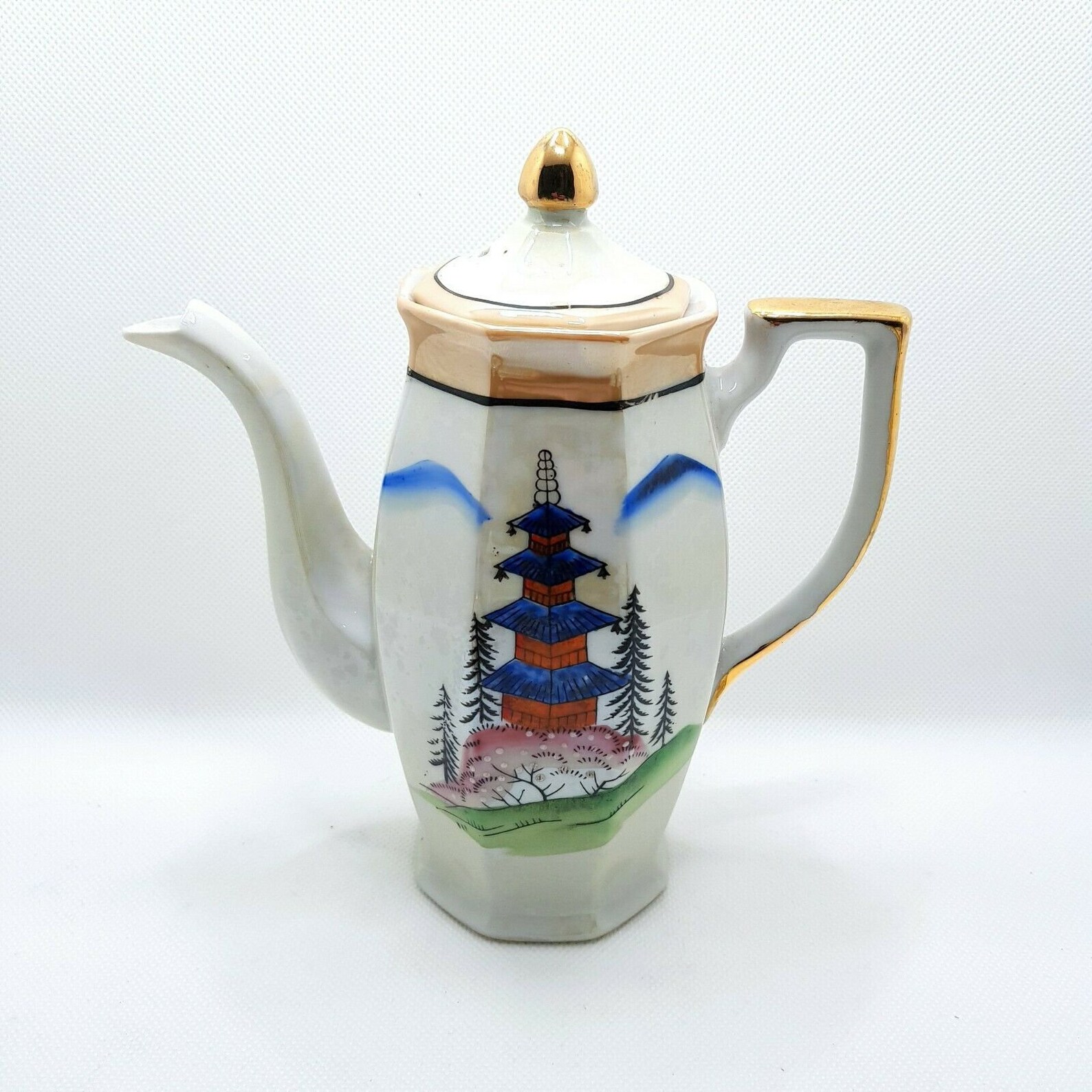 Vintage Mid Century Japanese Hand Painted Bone China Tea Set Etsy