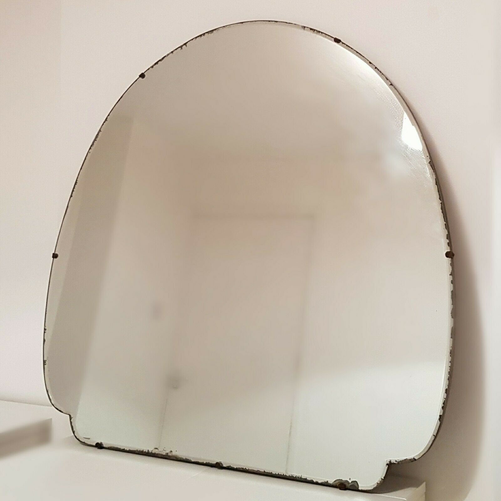 Large Antique Art Deco Wall Mirror Frameless Wall Mounted Etsy