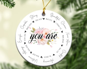 Christmas Ornaments, Christian Ornaments, Religious Decorations, Christian Gifts For Women, Christmas Gifts For Women, Bible Verse Gifts