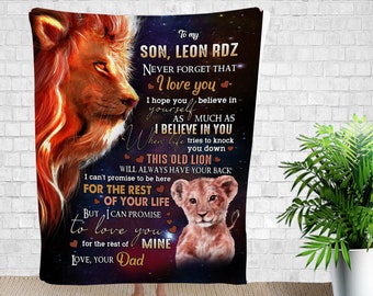 Personalized Blanket, Custom Gift, Family Gift, To My Son Blanket, Message Blanket, Son Gift, Gift From Dad, Gift For Son, Blanket Design