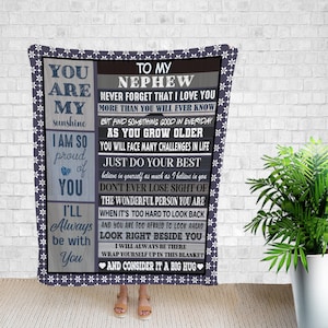 Nephew Gift, To My Nephew Blanket, Family Gift Blanket, Nephew Gift, Gift From Aunt To Niece, Blankets For Boys, Fleece Blanket
