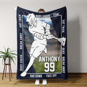 Lacrosse Blanket, Personalized Blanket, Throw Blanket, Custom Blanket, Lacrosse Gifts, Lacrosse Gifts For Boys, Christmas Gifts For Men