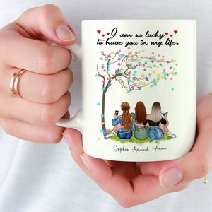 Personalized Mug, Custom 3 Best Friends Mugs, Friendship Gifts, Ceramic Mug, Long Distance Relationship Gifts, Gifts For Women, Bff Gifts
