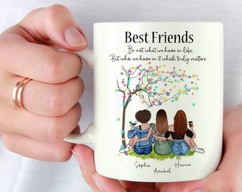 Custom Mug, Personalized Coffee Mug, Bff Gifts, 3 Best Friend Mug, Friendship Gifts, Coffee Mug, Soul Sister Gifts, Birthday Gifts For Women