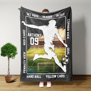 Soccer Gifts, Soccer Blanket,  Personalized Blanket, Soccer Gifts For Boys, Girls Soccer Gifts, Christmas Gifts For Men, Throw Blanket
