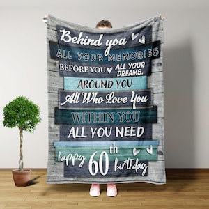 Birthday Blanket, 60TH Birthday Decorations Women, Throw Blanket, Birthday Gifts For Men, Gifts For Mom, Dad Birthday Gift, Grandma Gifts