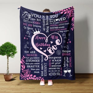 40TH Birthday Gifts Women, 40TH Birthday Blanket, Throw Blanket, 40TH Birthday Decorations For Men, Gifts For Mom, Womens Gifts, Wife Gifts
