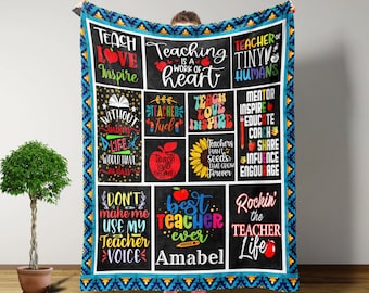 Custom Blankets, Teacher Blanket, Birthday Gifts For Women, Retirement Gifts For Men, Throw Blanket, Back To school Gifts For Teacher