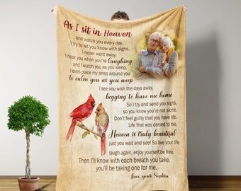 Personalized Gifts, As I Sit In Heaven Blanket, Throw Blanket, Memorial Gifts For Loss Of Mother, Sympathy Gifts For Loss Of Loved One