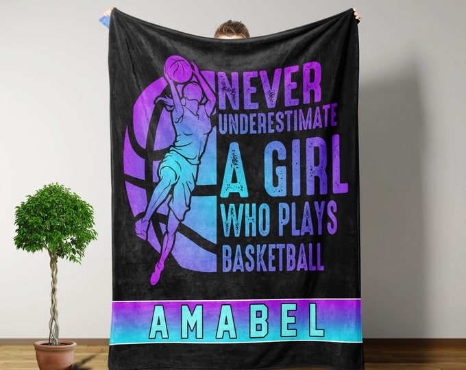 Basketball Blanket, Personalized Blankets And Throws, Basketball Gifts, Gifts For Girls, Christmas Gifts For Women, Basketball Team Gifts