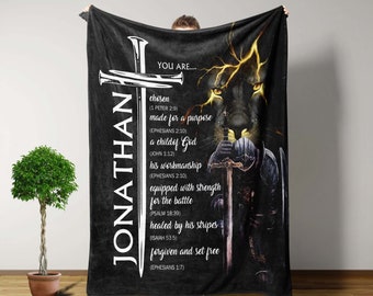 Christian Blanket, Personalized Blankets And Throws, Bible Verse Blanket, Religious Gifts For Men, Christmas Gifts For Men, Kids Gifts